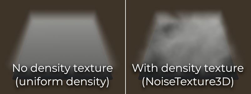 FogMaterial comparison (without and with density texture)